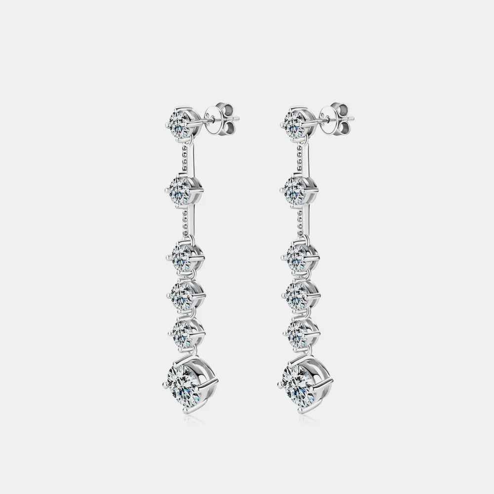 high sparkle moissanite earrings 925 silver multi stone drop earrings
