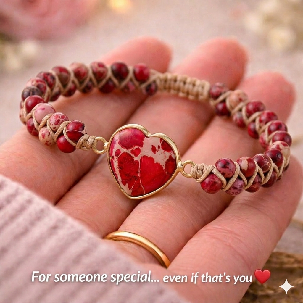 Handmade Heart Shape Natural Stone Bracelet