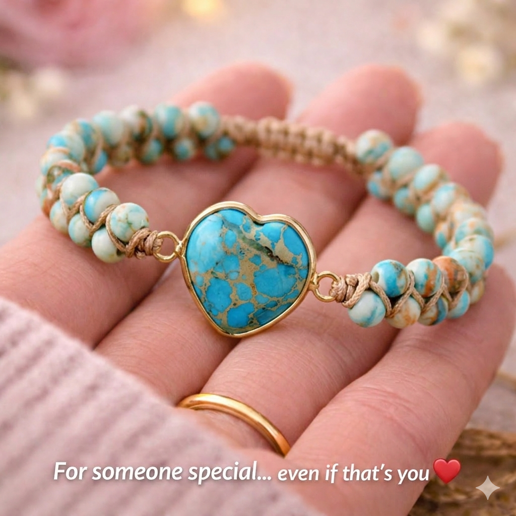 Handmade Heart Shape Natural Stone Bracelet