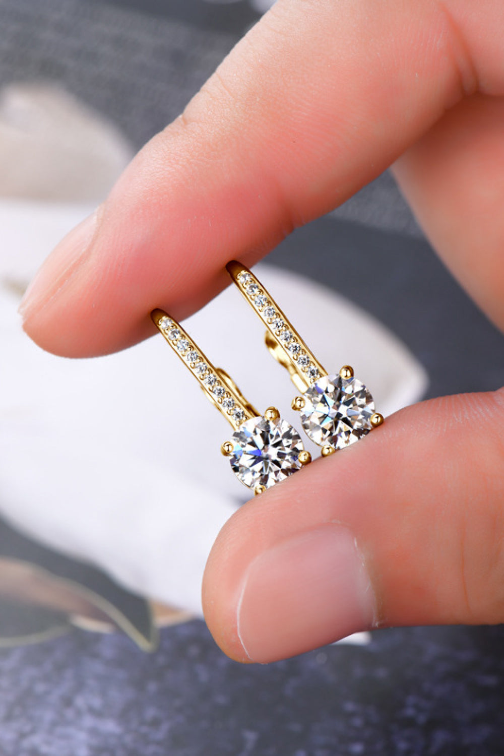 Lab created diamond alternative moissanite earrings for wedding or bridal